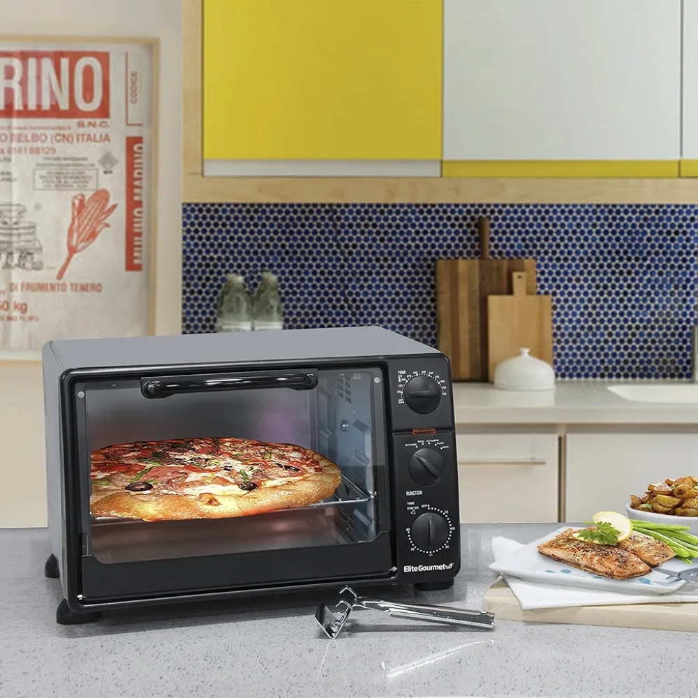 Elite Cuisine 23L Countertop Toaster Oven Rotisserie, Bake, Broil, Toast